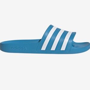 ADIDAS ADILETTE AQUA UNISEX SLIDES / SOLAR BLUE/ WHITE/ SIZE MEN 8/ WMN 9